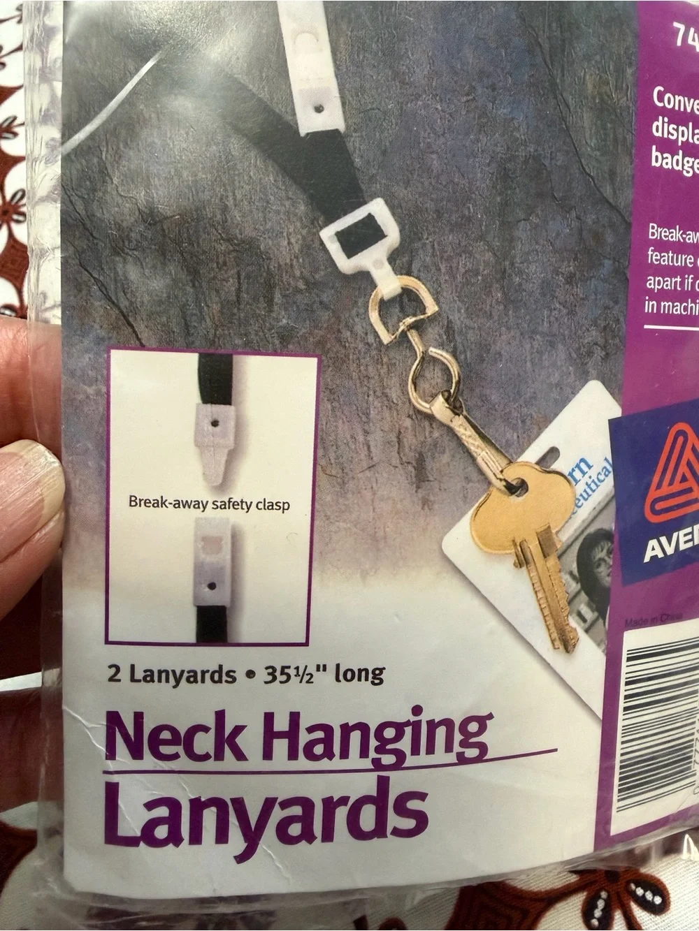 Avery Black Key & Card Lanyards with Swivel Clips - Pack of 2